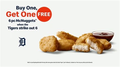 McDonalds McNuggets TV commercial - Buy One, Get One Free When the Tigers Strike Out Six