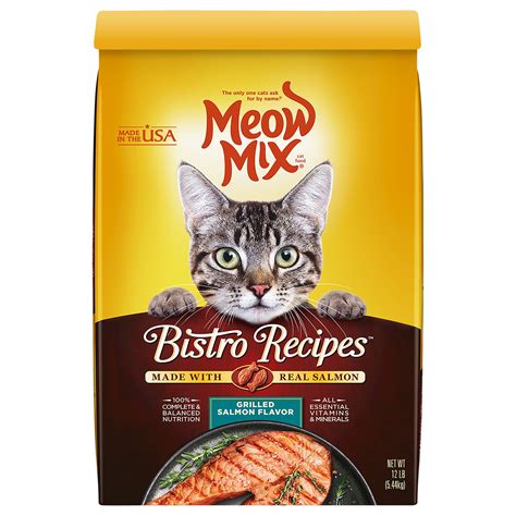 Meow Mix Bistro Recipes Grilled Salmon Flavor logo