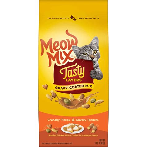 Meow Mix Tasty Layers Gravy-Coated Mix logo