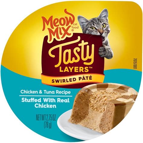 Meow Mix Tasty Layers Swirled Pate Chicken & Tuna Recipe tv commercials