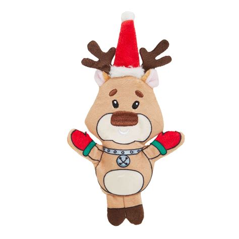 Merry & Bright Collection Holiday Reindeer Flattie Dog Toy