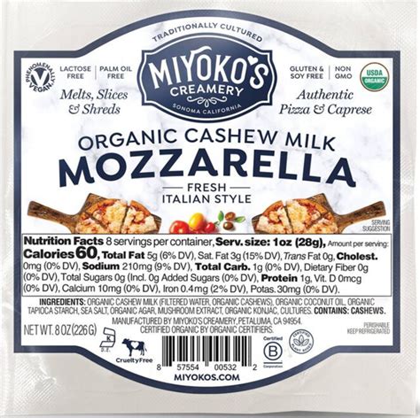 Miyoko's Creamery Organic Cashew Milk Mozzarella
