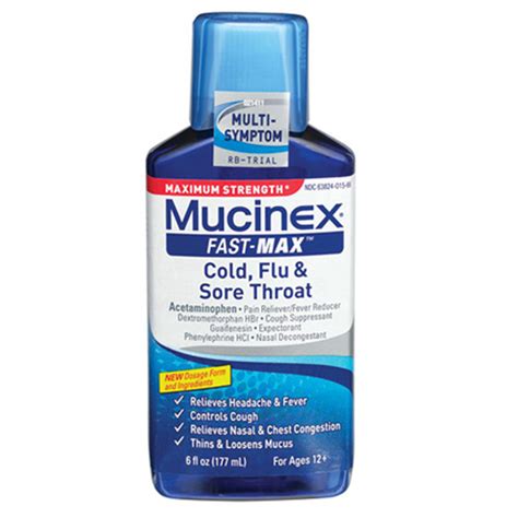 Mucinex Maximum Strength Fast-Max Cold, Flu & Sore Throat Liquid Gels logo