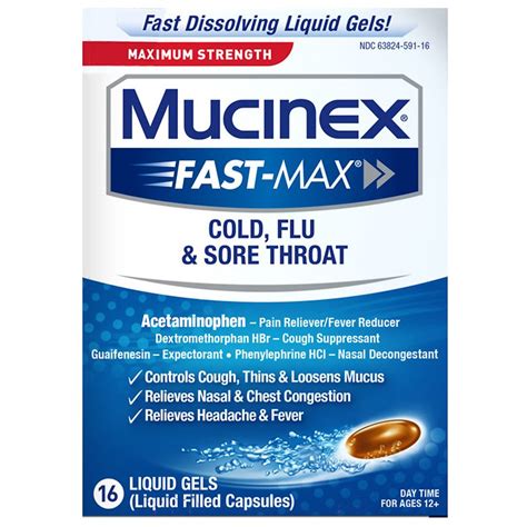 Mucinex Maximum Strength Fast-Max Cold, Flu & Sore Throat Liquid logo