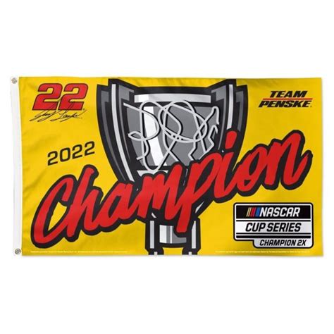 NASCAR Joey Logano WinCraft 2022 NASCAR Cup Series Champion Celebration Flag logo
