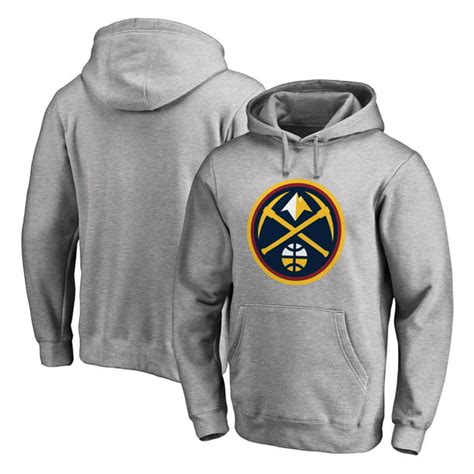 NBA Store Men's Denver Nuggets Heather Gray Primary Logo Pullover Hoodie logo