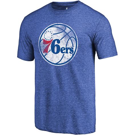 NBA Store Men's Philadelphia 76ers Heathered Gray Tri-Blend T-Shirt logo