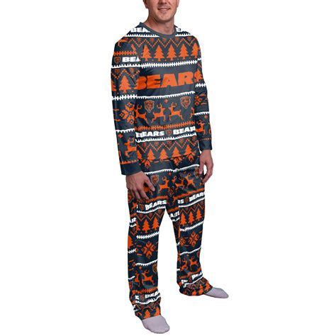 NFL Shop Chicago Bears Navy Holiday Wordmark Ugly Pajama Set logo