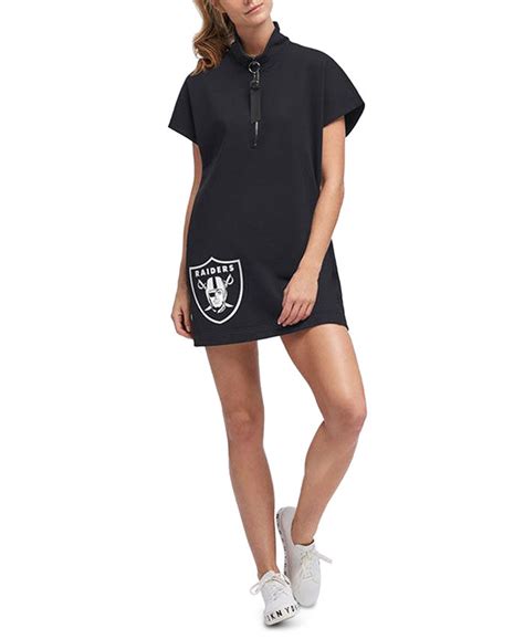 NFL Shop Women's Oakland Raiders Black DKNY Sport Donna Fleece Half-Zip Dress logo