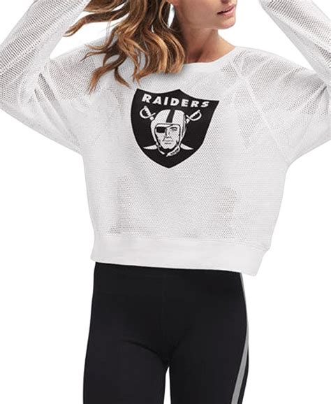 NFL Shop Women's Oakland Raiders DKNY Sport Black Maddie Crop Pullover Hoodie logo