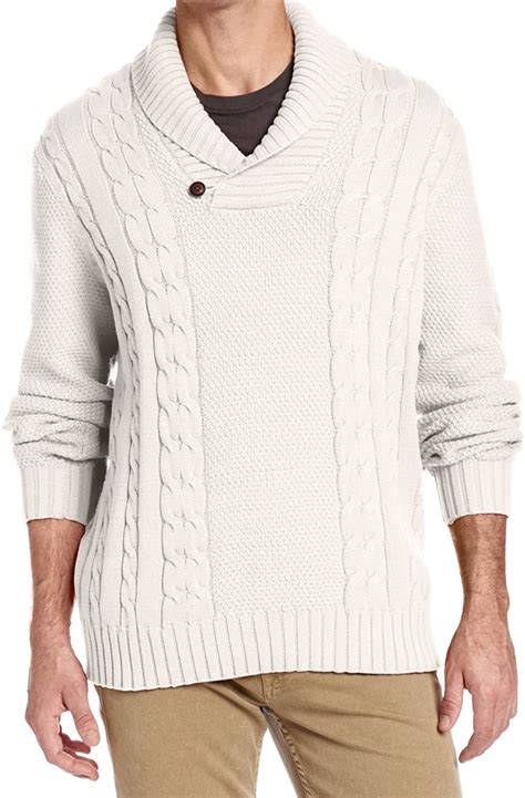 Nautica Cable Knit Shawl Collar Sweater logo