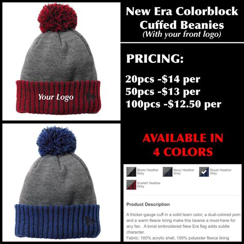 New Era Colorblock Cuff Beanie logo