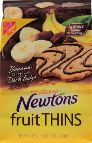 Newtons Fruit Thins: Banana Dipped With Dark Fudge logo