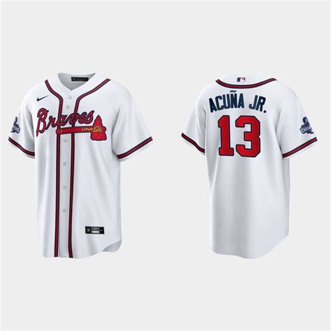 Nike Atlanta Braves Ronald Acuña Jr. 2021 World Series Champions Replica Jersey logo