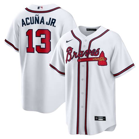 Nike Atlanta Braves Ronald Acuña Jr. White 2021 World Series Champions Replica logo