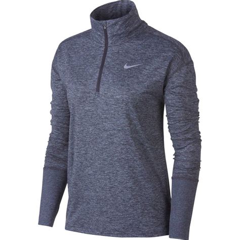 Nike Women's Gray Heathered Element Half-Zip Pullover Jacket