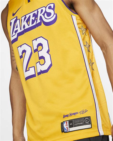 Nike Women's Los Angeles Lakers LeBron James Gold Swingman Jersey logo