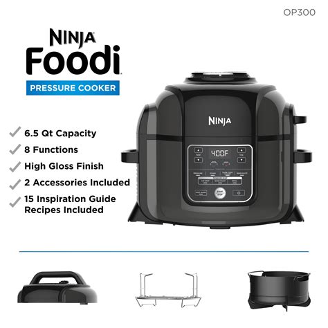 Ninja Cooking Foodi TenderCrisp 8-in-1 6.5-Quart Pressure Cooker