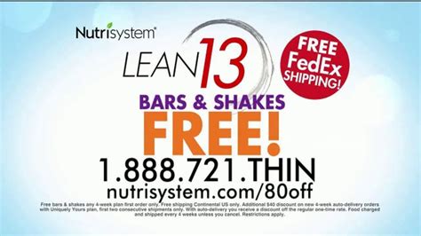Nutrisystem Lean13 tv commercials
