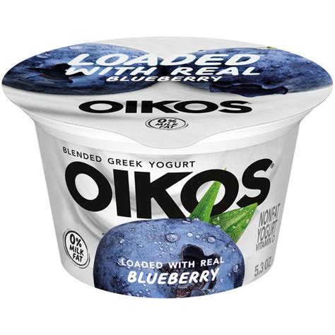 Oikos Blueberry Blended Greek Yogurt logo