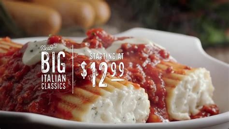 Olive Garden Big Italian Classics tv commercials