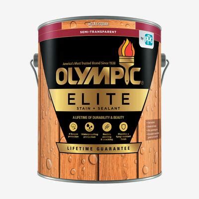 Olympic Paints and Stains Elite Soft Timbre Solid Advanced Exterior Wood Stain and Sealant in One logo