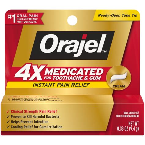 Orajel 4X Medicated Toothache & Gum Cream logo