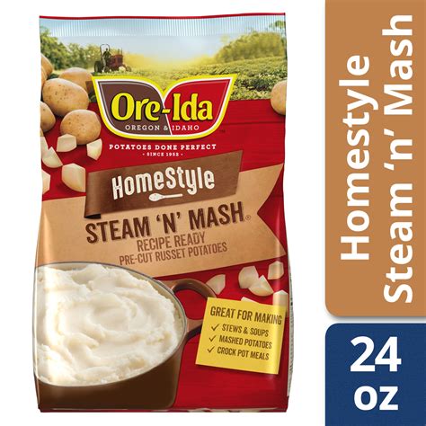 Ore Ida Steam N'Mash Cut Russet Potatoes logo