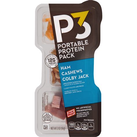 P3 Portable Protein Packs Originals: Ham, Colby Jack & Cashews logo