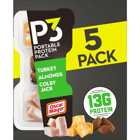 P3 Portable Protein Packs Originals: Turkey, Colby Jack & Almonds