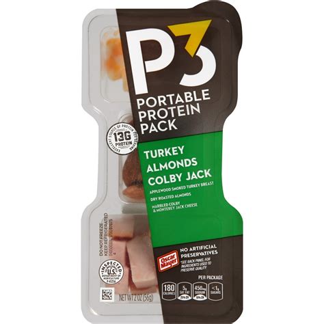 P3 Portable Protein Packs Originals: Turkey, Colby Jack & Almonds