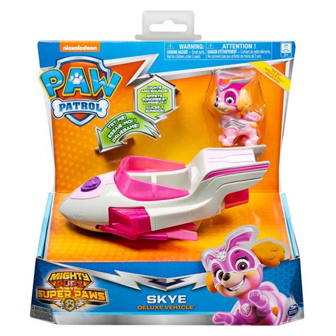 PAW Patrol Mighty Pups Super Paws Skye Deluxe Vehicle logo