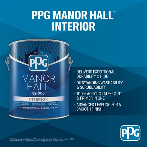 PPG Industries Manor Hall Interior Satin Acrylic Latex Paint