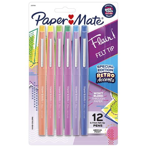 Paper Mate Flair Tip-Guard Medium Tip Felt Porous Colored Pens logo