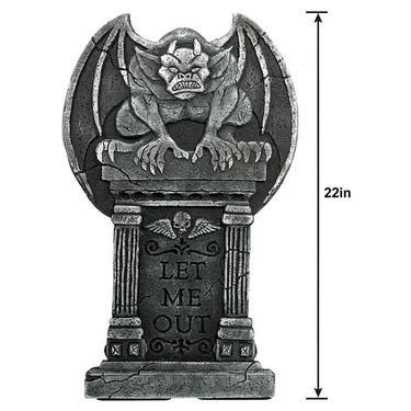 Party City 17in x 18in Foam Gargoyle Let Me Out Tombstone logo