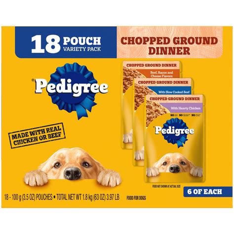 Pedigree Chopped Ground Dinner Pouch Variety Pack