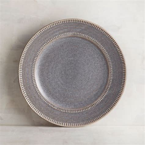 Pier 1 Imports Easton Charcoal Gray Reactive Dinner Plate logo