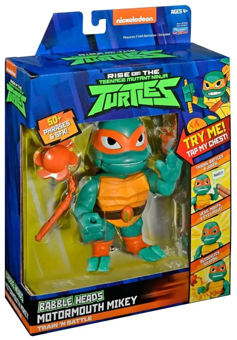 Playmates Toys The Rise of the Teenage Mutant Ninja Turtles Babble Heads Motor Mouth Mikey tv commercials