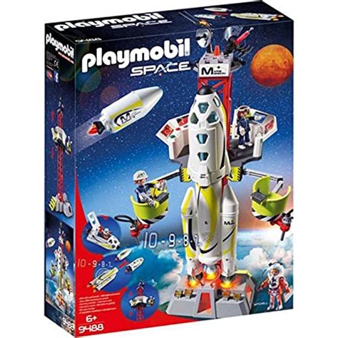 Playmobil Mission Rocket with Launch Site logo