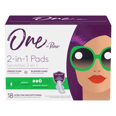 Poise One by Poise 2-in-1 Ultra Thin Pads With Wings