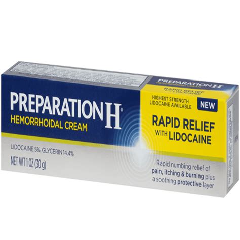 Preparation H Rapid Relief With Lidocaine Cream