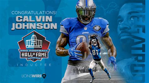 Pro Football Hall of Fame Calvin Johnson Class of 2021 Elected T-Shirt logo