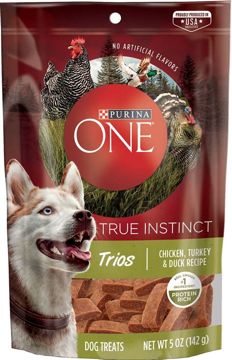 Purina ONE True Instinct Trios Chicken, Turkey & Duck Recipe Dog Treats logo