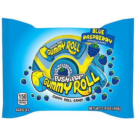 Push Pop Blue Raspberry Gummy Roll photo