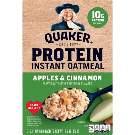 Quaker Apples & Cinnamon Protein Instant Oatmeal logo