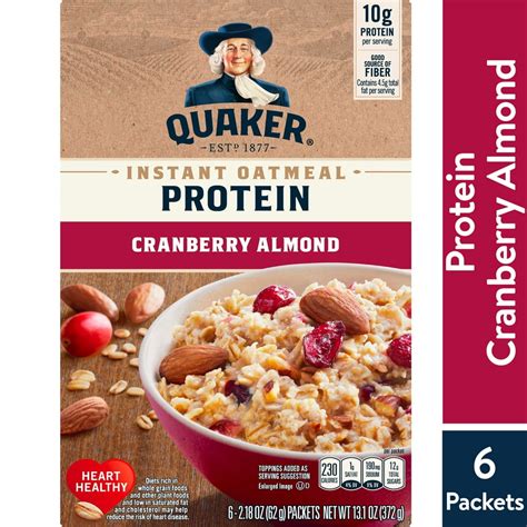 Quaker Cranberry Almond Protein Instant Oatmeal logo