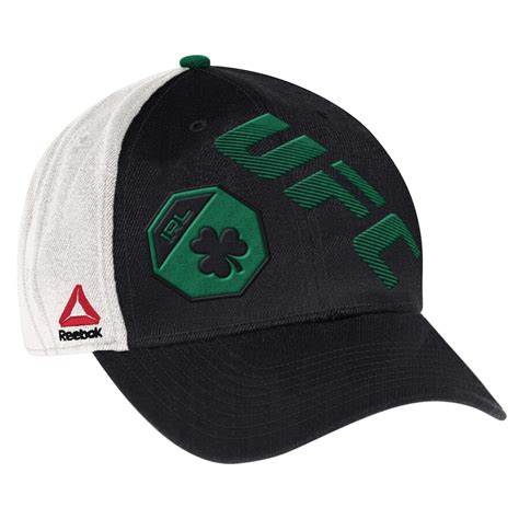 Reebok Men's Black UFC Ireland Authentic Trainer's Flex Hat logo