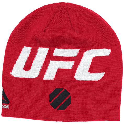 Reebok Men's Red UFC Logo Knit Beanie logo