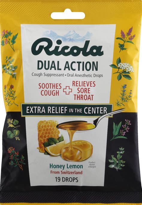 Ricola Dual Action Honey Lemon logo