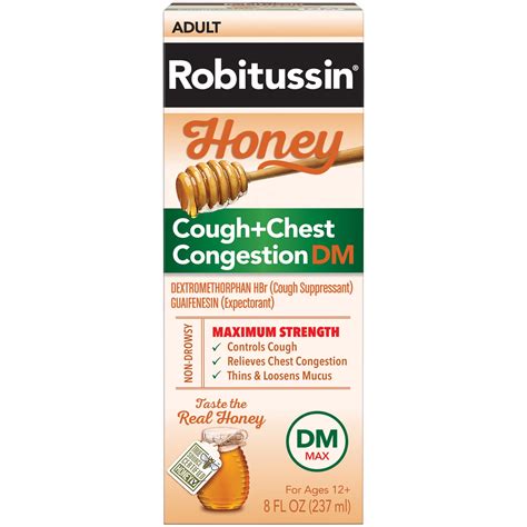 Robitussin Honey Maximum Strength Cough + Chest Congestion DM logo